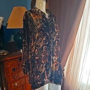 Floral Velvet Women's Top